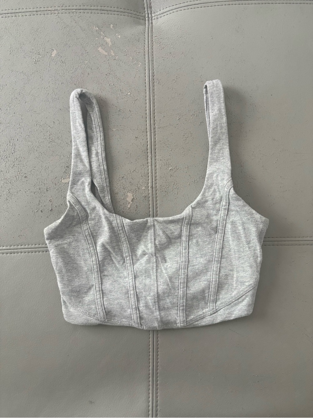 Forever 21 Light Gray Seamed Crop Bralette
